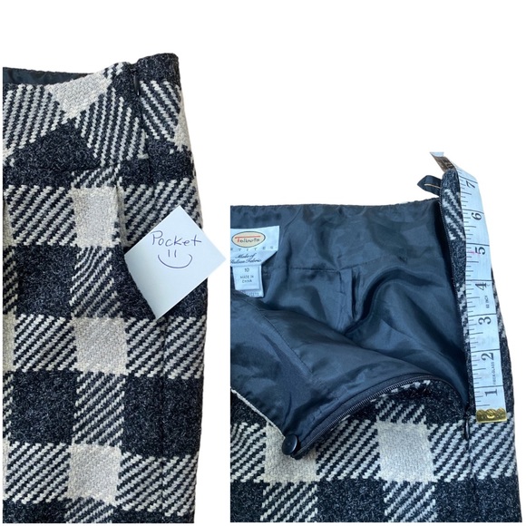 Talbots Skirt 2 Piece Suit Set Wool Blend Plaid Lined Blazer Sz 8 / Skirt Sz 10 - Picture 16 of 17